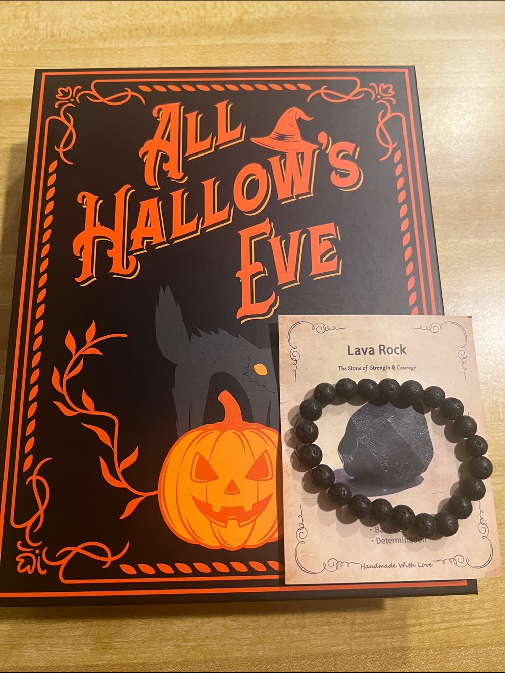 #2961**Lava Rock Beaded Bracelet - Black - Unbranded